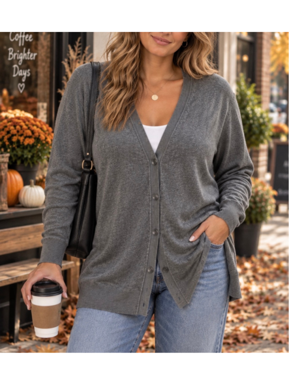 Armani Exchange Gray Cashmere Cotton Cardigan Sweater XL Button Front